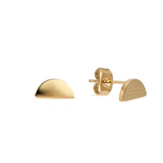 Pendientes de acero con medio círculo en dorado