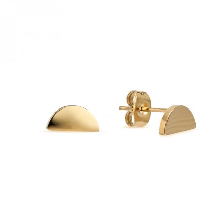 Pendientes de acero con medio círculo en dorado