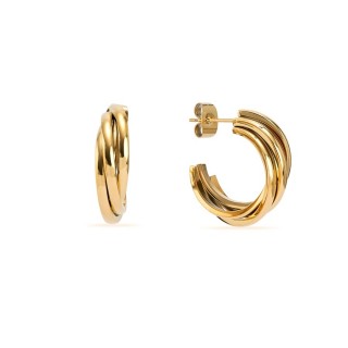 Meias argolas 6 x 22 mm em aço dourado