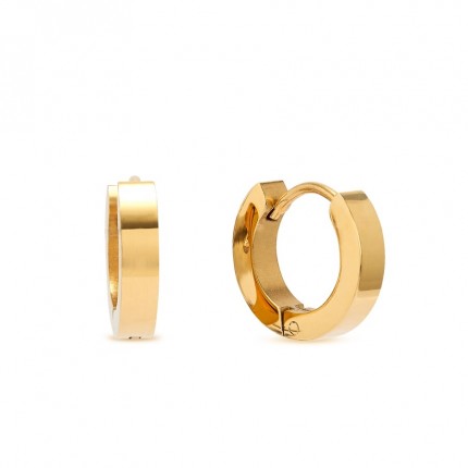 Argolas em aço dourado lisas