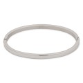 Pulseira de em aço prateada rígida. lisa