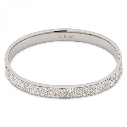 Pulseira de em aço rígida com glitter