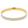 Pulseira de em aço dourada rígida com glitter