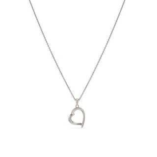 Colar de em aço com pendente de coração de 40+5 cm