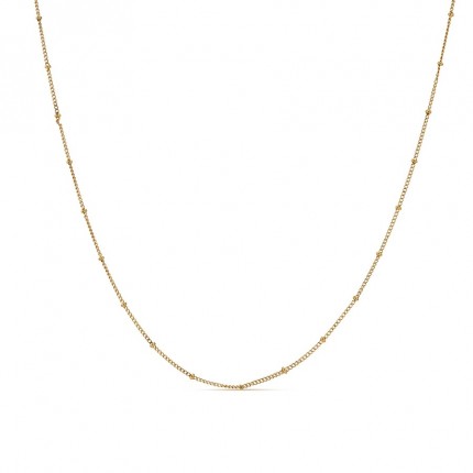 Cadena de acero barbada con anillas 38+5 cm en dorado