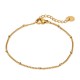 Pulseira de em aço dourado com bolinhas de 16 cm