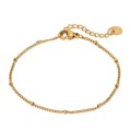 Pulseira de em aço dourado com bolinhas de 16 cm