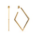 Brincos em aço dourado com quadrado