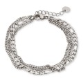 Pulsera de acero doble con cadena 16+3 cm en plateado