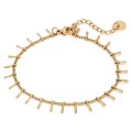 Pulsera de acero dorado con chapitas colgantes 16+3 cm