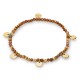 Pulsera de acero ojo de tigre y chapas en dorado