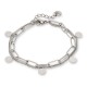 Pulseira dupla em aço e chapas de 16+3 cm
