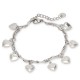 Pulsera de acero con chapas colgantes 16+3 cm en plateado
