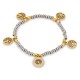Pulsera de acero con charm de 5 árboles de la vida bicolor