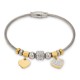 Pulseira em aço bicolor com charm da árvore da vida