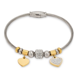 Pulsera de acero con charm del árbol de la vida bicolor