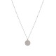 Collar de acero con círculo y piedras con cadena de bolas 45+5 cm