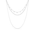 Collar de acero triple con chapitas en plateado