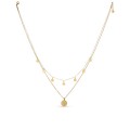 Colar duplo em aço dourado com chapas