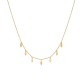 Collar de acero con 7 hojas colgantes 38+5 cm en dorado