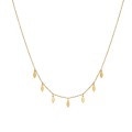 Colar em aço dourado com 7 folhas de 38+5 cm