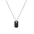 Colar de homem em aço com placa de carbono preta e zircónia
