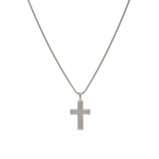 Collar de acero con cruz para caballero de 55 cm