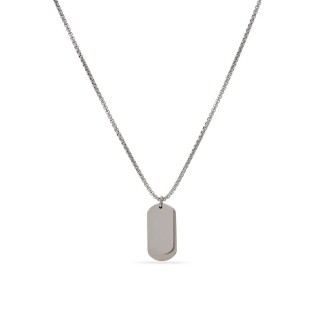 Colar de homem em aço com placa dupla e retangular