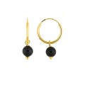 Argolas em ouro amarelo 9 kt pretos de 4 mm