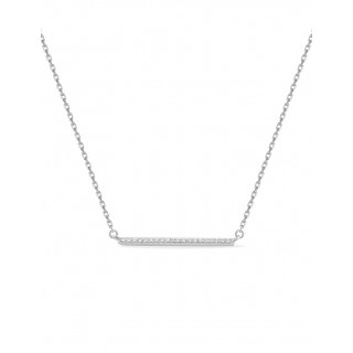 Collar de plata barra horizontal 20 circonitas