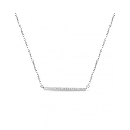 Collar de plata barra horizontal 20 circonitas