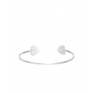 Pulseira em prata aberta com corações