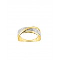 Anel em ouro amarelo 9K com diamantes de 0.03 ct