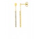 Pendientes largos de oro amarillo 18K barras con circonitas