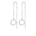 Brincos de ouro branco 18k e diamante 0,01 CT