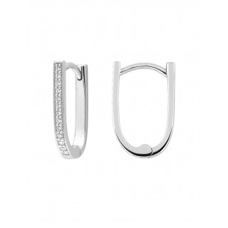 Pendientes de plata diseño circonita oval