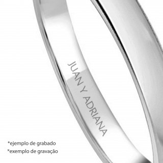 Alianza de plata Mate con Bordes Lapidados de 4MM