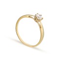 Anillo solitario 18k de oro amarillo con circonita central y garras