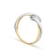 Anel solitário em ouro bicolor 18K e diamante de 0,003 ct