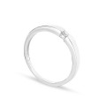 Anillo solitario oro blanco 18K y diamante 0,06 ct