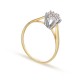 Anel em ouro amarelo 18K com rosetão e 7 zircónias