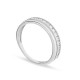 Anillo de oro blanco de 18K con dos aros y circonitas