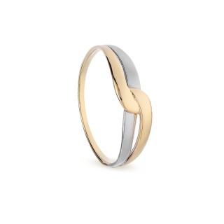 Anillo de oro amarillo 18K rodio con diseño nudo simple