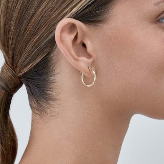 Brincos de argola em ouro amarelo 18K design trançado 15x2mm