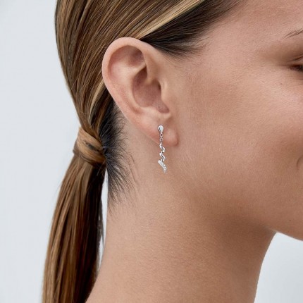 Brincos em ouro branco 18k com Zircônia Oro Vivo