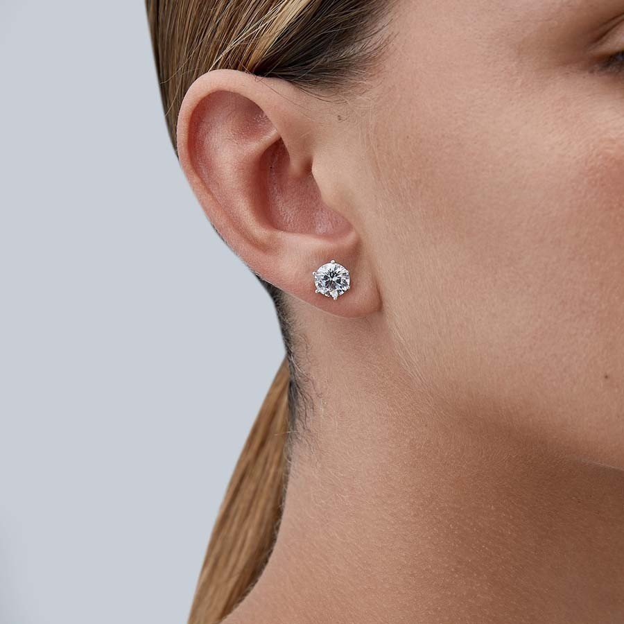 Pendientes mujer infinito de plata y circonitas