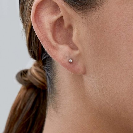 Pendientes de plata en forma de bola 3MM