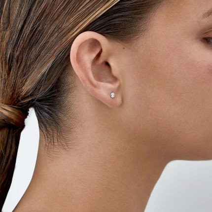 Pendientes de plata con circonita 3MM