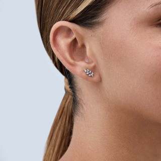 Pendientes de plata hojas