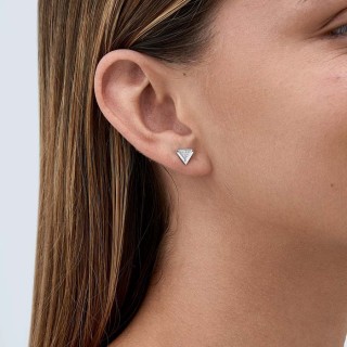 Pendientes de plata triángulo circonita